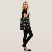 Dog Pawprint Tracks Black Canvas tas (Op model)