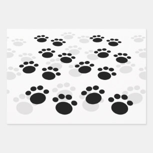 Dog Pawprint Trail Inpakpapier Vel