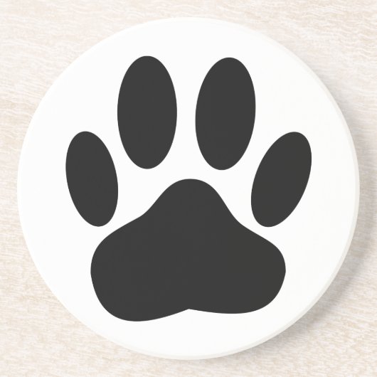 Dog Pawprint Zandsteen Onderzetter (Voorkant)