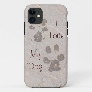 Dog Pawprints -Ik hou van mijn Dog iPhone 5 hoesje
