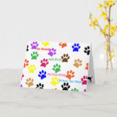 Dog Pawprints Kaart (Gele Bloem)