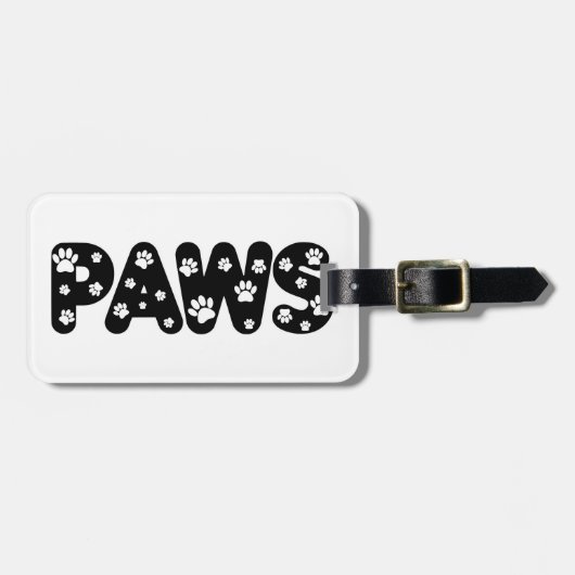 Dog Paws aangepaste tekst Bagagelabel (Voorkant horizontaal)