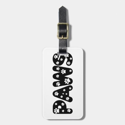 Dog Paws aangepaste tekst Bagagelabel (Voorkant verticaal)