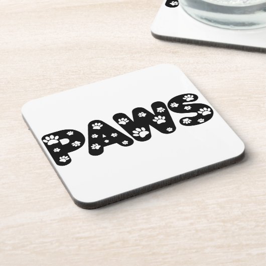 Dog Paws aangepaste tekst Bier Onderzetter (Linkerzijde)