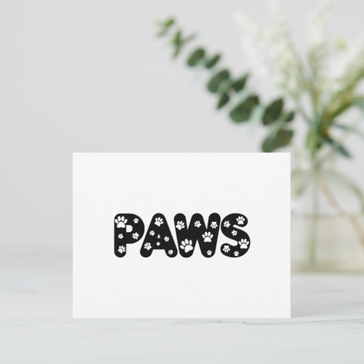 Dog Paws aangepaste tekst Briefkaart (Staand voorkant)