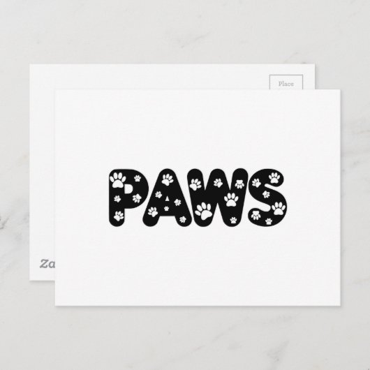 Dog Paws aangepaste tekst Briefkaart (Voorkant / Achterkant)