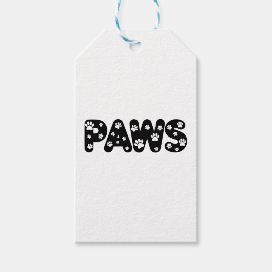 Dog Paws aangepaste tekst Cadeaulabel (Voorkant)