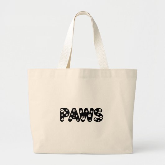 Dog Paws aangepaste tekst Grote Tote Bag (Voorkant)