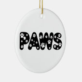 Dog Paws aangepaste tekst Keramisch Ornament (Rechts)