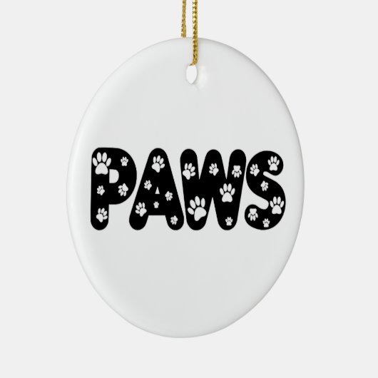 Dog Paws aangepaste tekst Keramisch Ornament (Rechts)