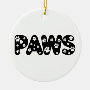 Dog Paws aangepaste tekst Keramisch Ornament