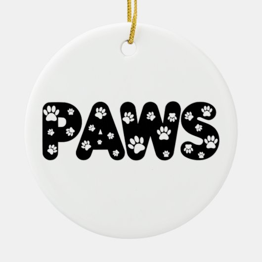Dog Paws aangepaste tekst Keramisch Ornament (Voorkant)