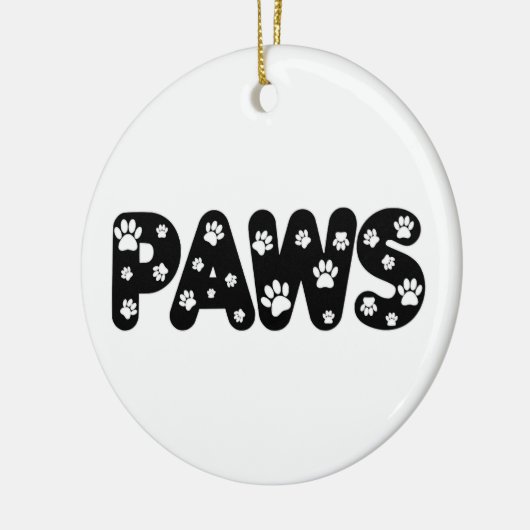 Dog Paws aangepaste tekst Keramisch Ornament (Links)