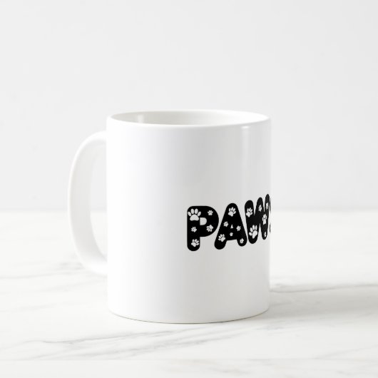 Dog Paws aangepaste tekst Koffiemok (Voorkant links)