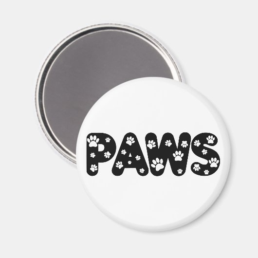 Dog Paws aangepaste tekst Magneet (Voorkant / Achterkant)