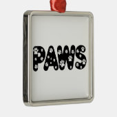 Dog Paws aangepaste tekst Metalen Ornament (Rechts)