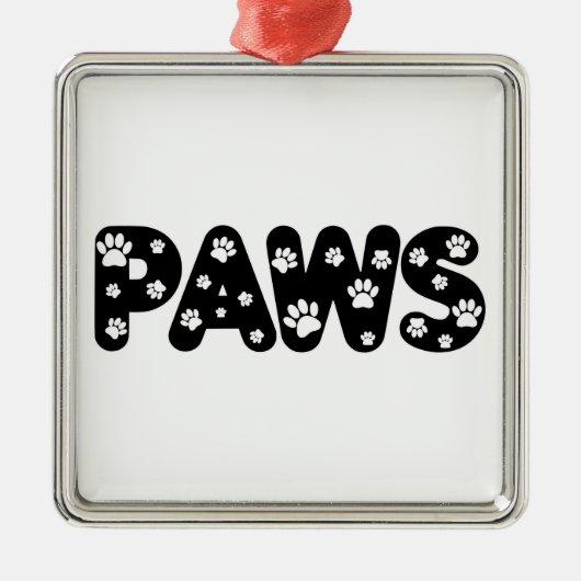 Dog Paws aangepaste tekst Metalen Ornament (Voorkant)
