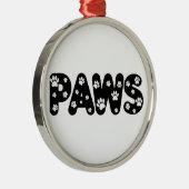 Dog Paws aangepaste tekst Metalen Ornament (Rechts)