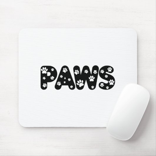Dog Paws aangepaste tekst Muismat (Met muis)