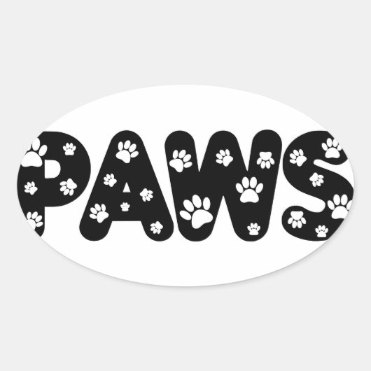 Dog Paws aangepaste tekst Ovale Sticker (Voorkant)