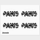 Dog Paws aangepaste tekst Ovale Sticker (Vel)