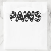 Dog Paws aangepaste tekst Ovale Sticker (Tas)