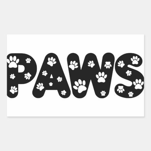 Dog Paws aangepaste tekst Rechthoekige Sticker (Voorkant)