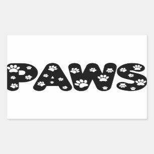 Dog Paws aangepaste tekst Rechthoekige Sticker