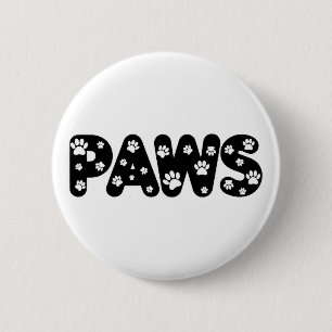 Dog Paws aangepaste tekst Ronde Button 5,7 Cm