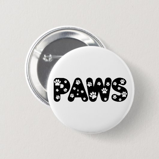 Dog Paws aangepaste tekst Ronde Button 5,7 Cm (Voorkant /achterkant)