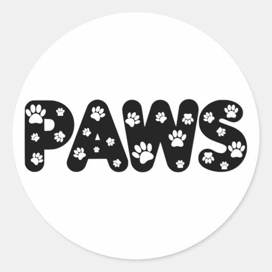Dog Paws aangepaste tekst Ronde Sticker (Voorkant)