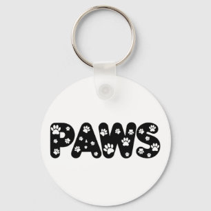 Dog Paws aangepaste tekst Sleutelhanger