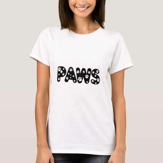 Dog Paws aangepaste tekst T-shirt (Voorkant)