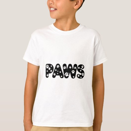 Dog Paws aangepaste tekst T-shirt (Voorkant)