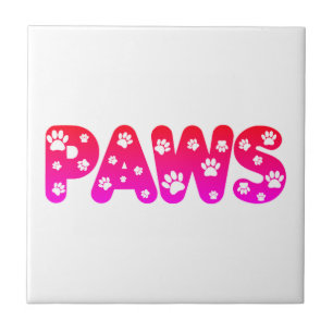 Dog Paws aangepaste tekst Tegeltje