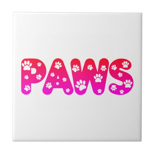 Dog Paws aangepaste tekst Tegeltje (Voorkant)