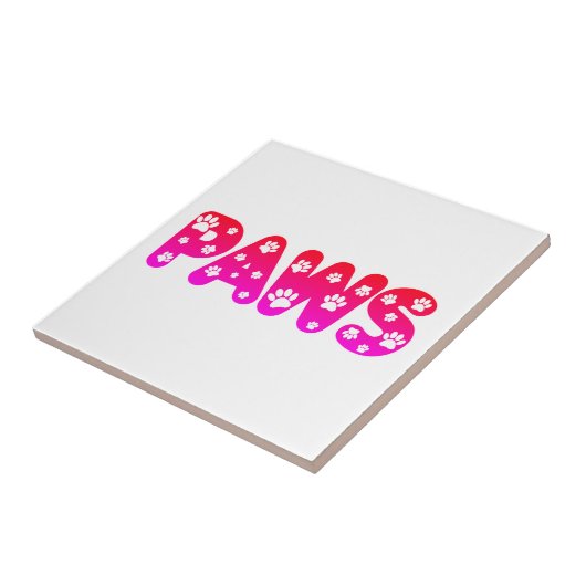 Dog Paws aangepaste tekst Tegeltje (Zijkant)