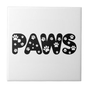 Dog Paws aangepaste tekst Tegeltje