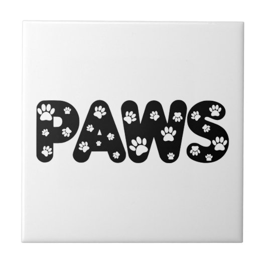 Dog Paws aangepaste tekst Tegeltje (Voorkant)