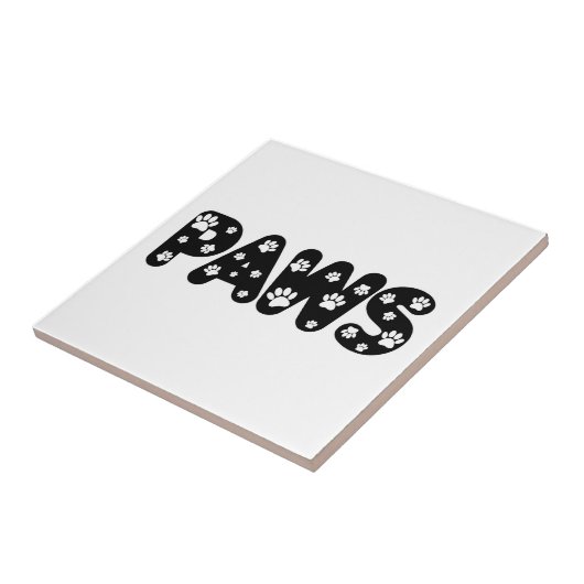 Dog Paws aangepaste tekst Tegeltje (Zijkant)