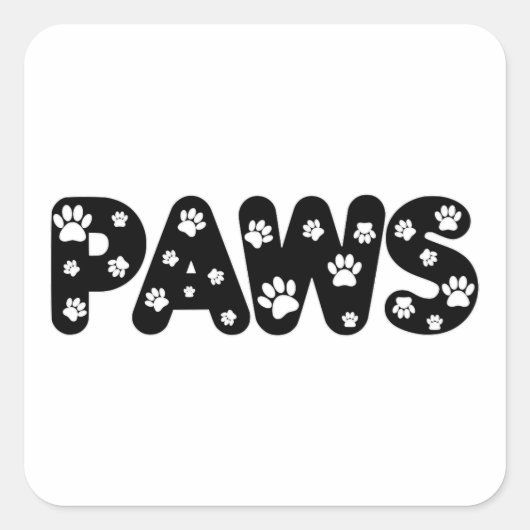 Dog Paws aangepaste tekst Vierkante Sticker (Voorkant)