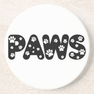 Dog Paws aangepaste tekst Zandsteen Onderzetter