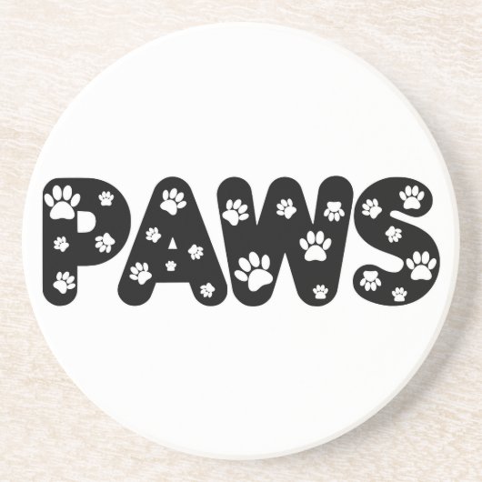 Dog Paws aangepaste tekst Zandsteen Onderzetter (Voorkant)