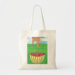 Dog paws and cherry bag tote bag