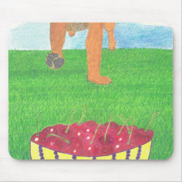 Dog paws and cherry muismat