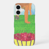 Dog paws and cherry phone case iPhone 16 hoesje (Achterkant)