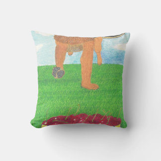 Dog paws and cherry pillow kussen