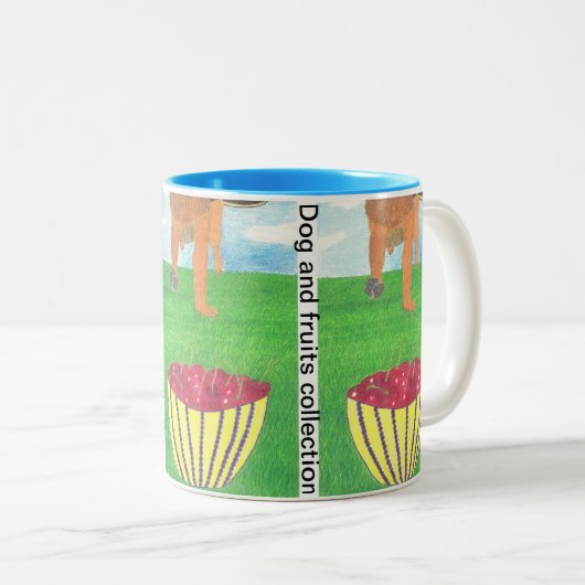Dog paws and cherry tweekleurige koffiemok (Voorkant rechts)