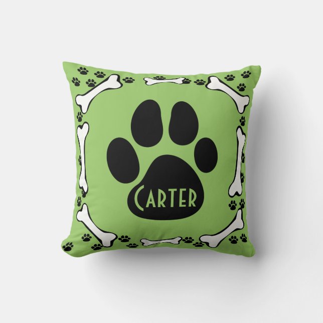 Dog Paws and Dog Botten Pillow Kussen (Voorkant)