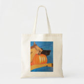 Dog paws and pumpkin bag tote bag (Voorkant)